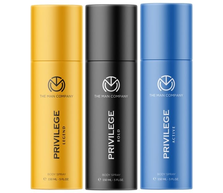 The Man Company Privilege Liquid Deodorants For Man Active, Bold & Legend, Premium Long Lasting Fragrance, Everyday Use Deo Trio Pack (150Ml*3) Sandalwood | Val