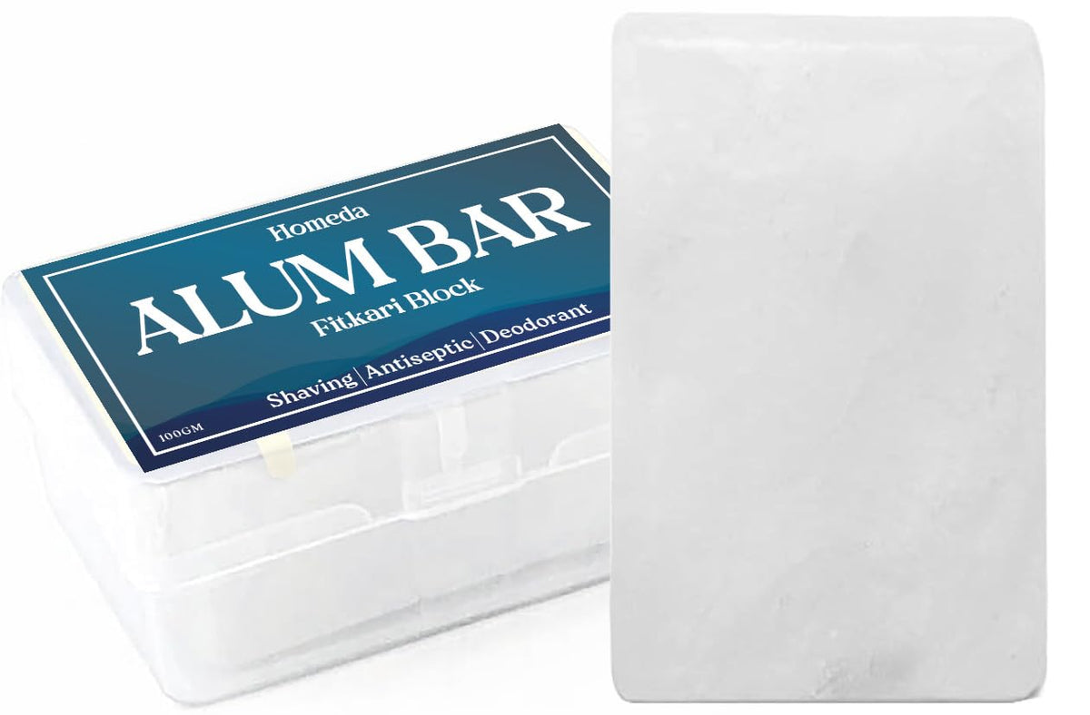 Homeda Alum Bar 100% Pure Phitkari Stone for Underarm Odour & Shaving (1pc)