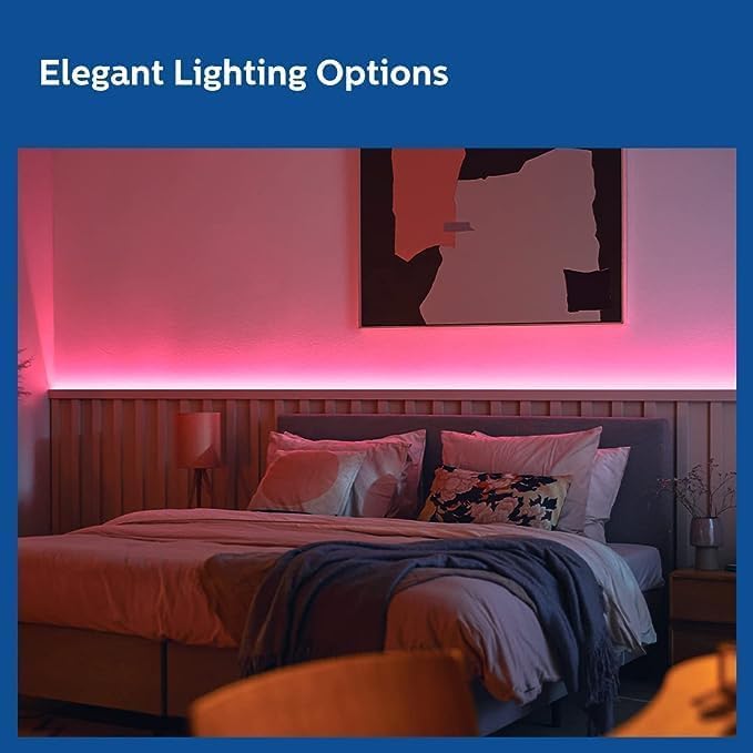 PHILIPS 5 Meter Wi-Fi Smart LED Strip Light with Music Sync, Voice Control & Dimmable Feature | Color Changing RGB Strip Light for Ceiling coves, tv | Pack of 1