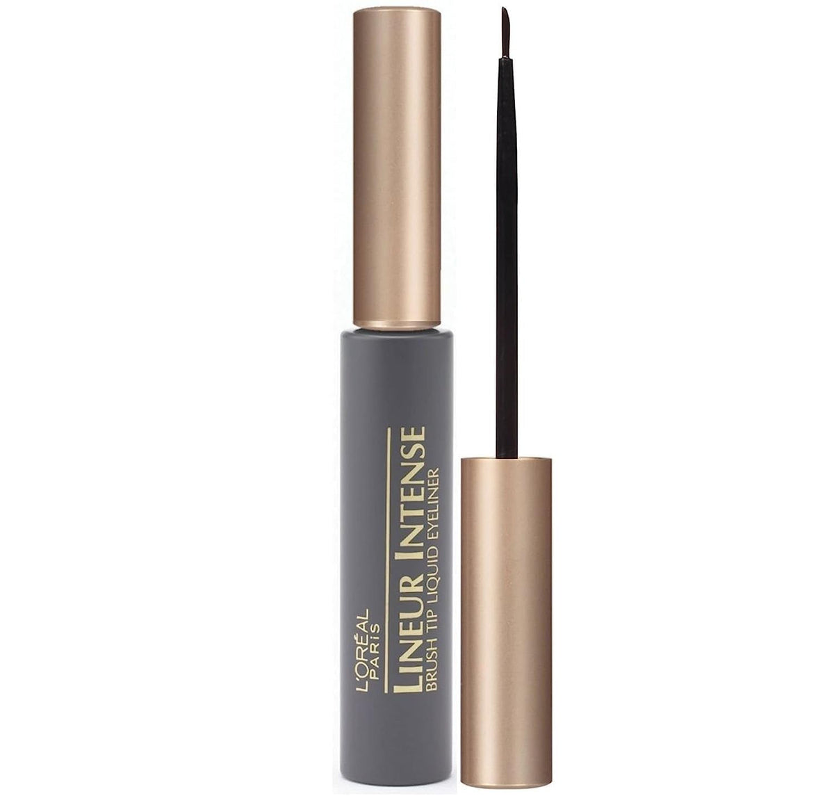 L'OREAL PARIS Lineur Glossy Intense Brush Tip Liquid Eyeliner, Black, 0.24 Ounces