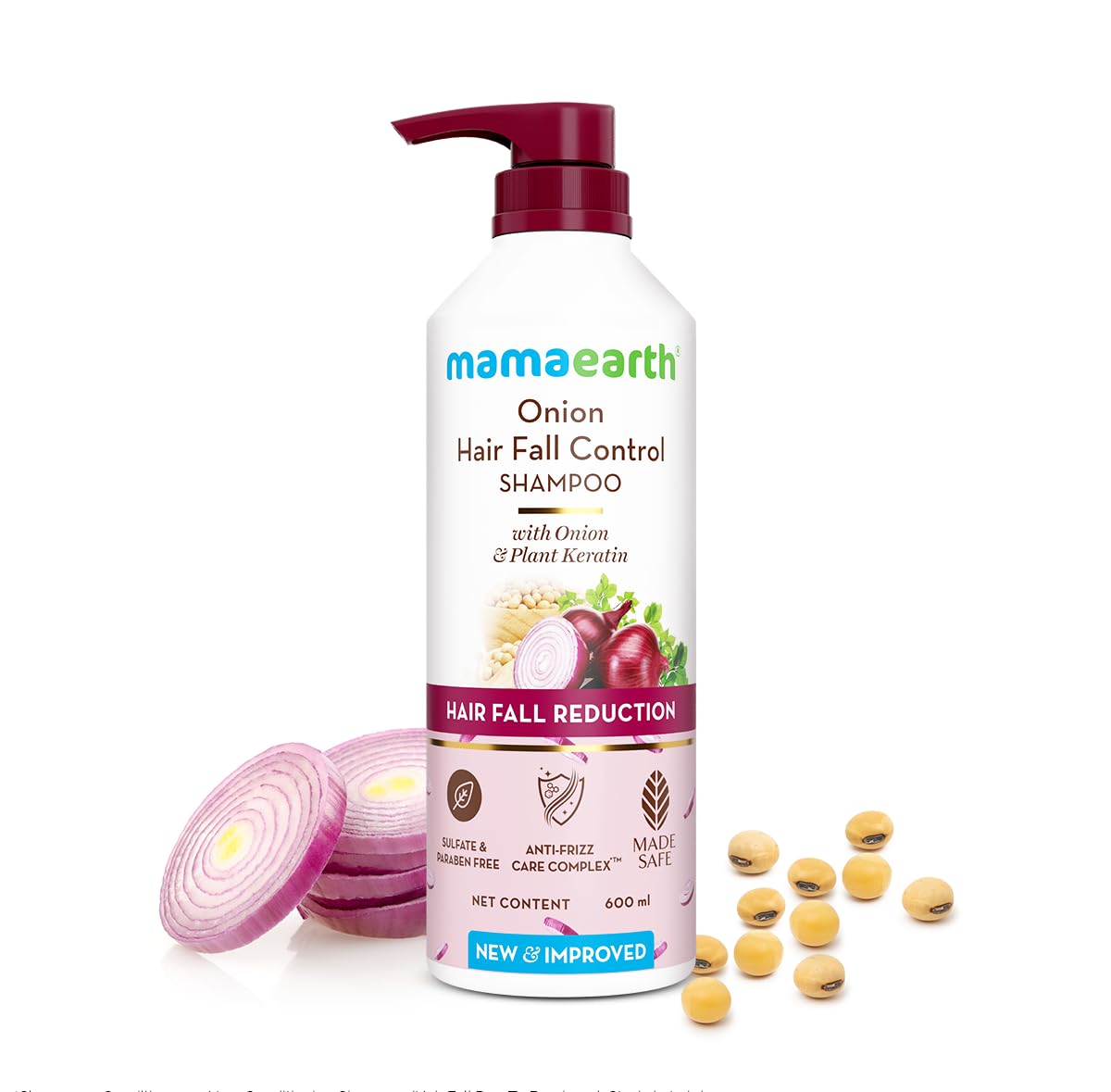 Mamaearth Onion Shampoo for Hair Growth and Hair Fall Control with Onion and Plant Keratin | Reduces Hair Fall | Strengthens & Smoothens Hair | For Men & Women