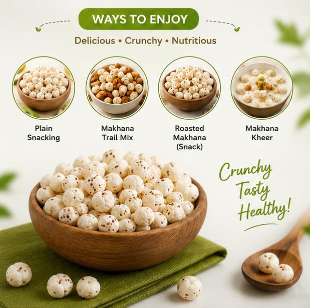 ASSORTIXX Premium Raw Makhana 500gm| Authentic Bihari Jumbo Makhana | Phool Makhana for Prasadam |Gluten-Free Foxnuts | Gorgun Nuts | Lotus Seeds | Puffed Snack