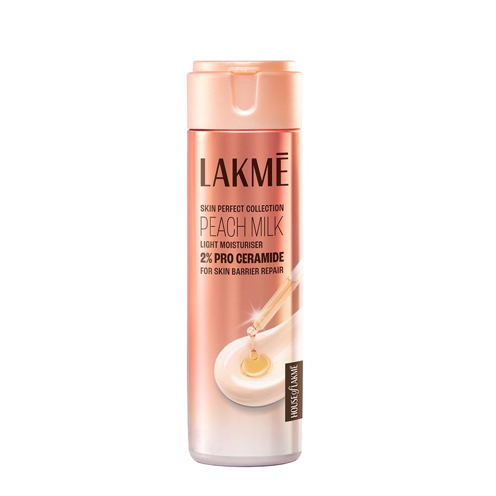 Lakme Peach Milk Pro Ceramide Moisturizer with Vitamin E for Deep Moisturizing and Skin Strengthening | With Skin Conditioner| For Dry Skin, Normal Skin & Sensi