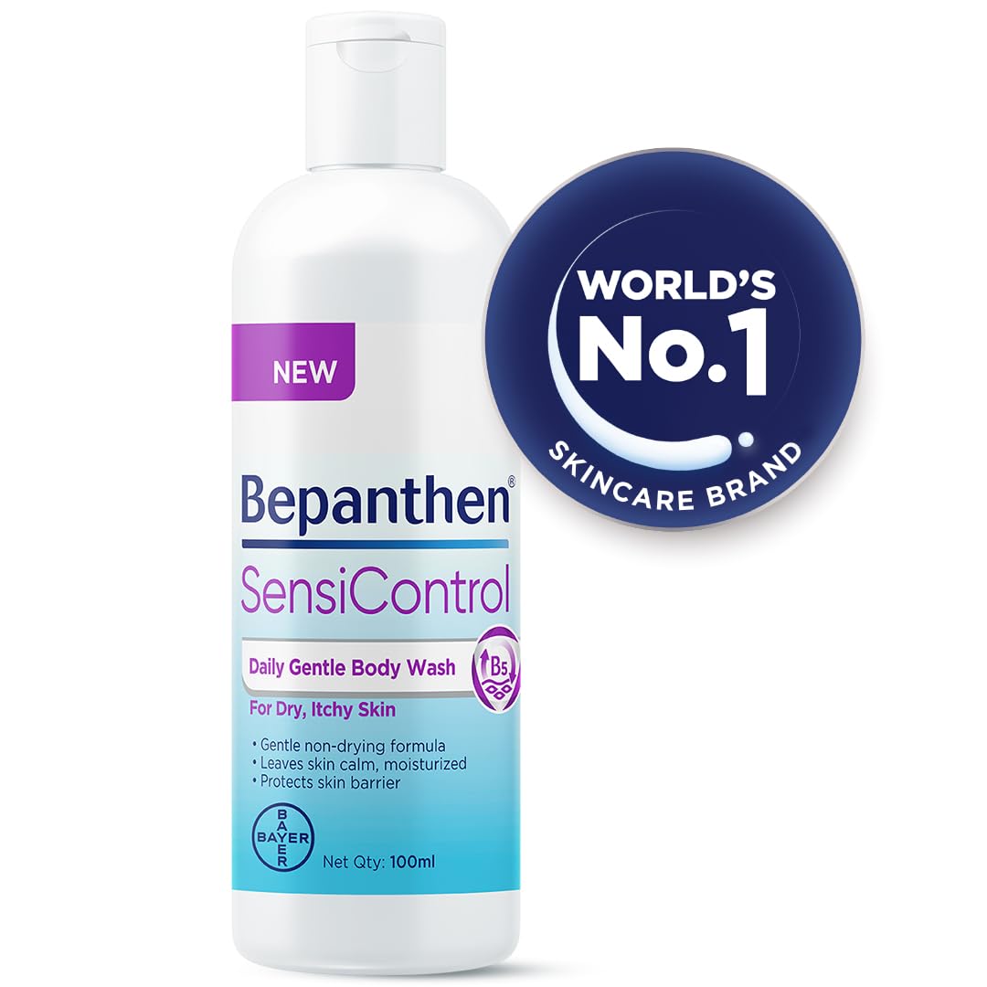 Bepanthen SensiControl Daily Gentle Body Wash, Worlds No. 1 Skincare Brand, For Dry & Sensitive Skin, 100ml, Contains Niacinamide, Panthenol, Hydrating Cleanser