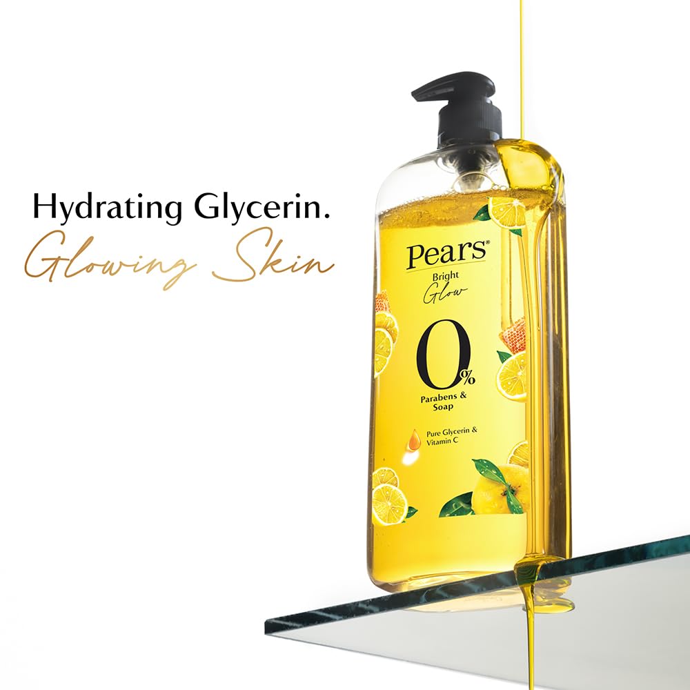 Pears 98% Pure Glycerin Bright Glow Body Wash with Vitamin C and 0% Parabens & Soap for a Bright Glow, 750ml 750 ml (Pack of 1)