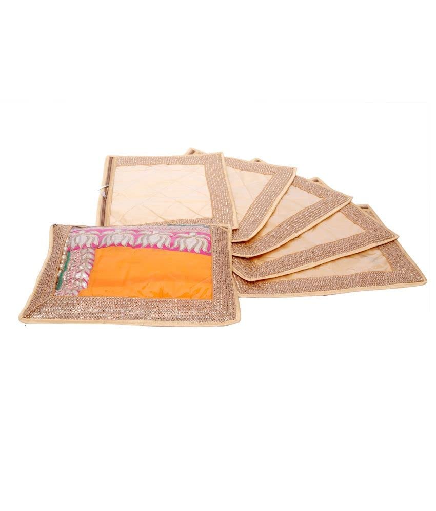 FOUNTINA Single Packing Saree Cover Set of 6 Pcs (Designer Lace)