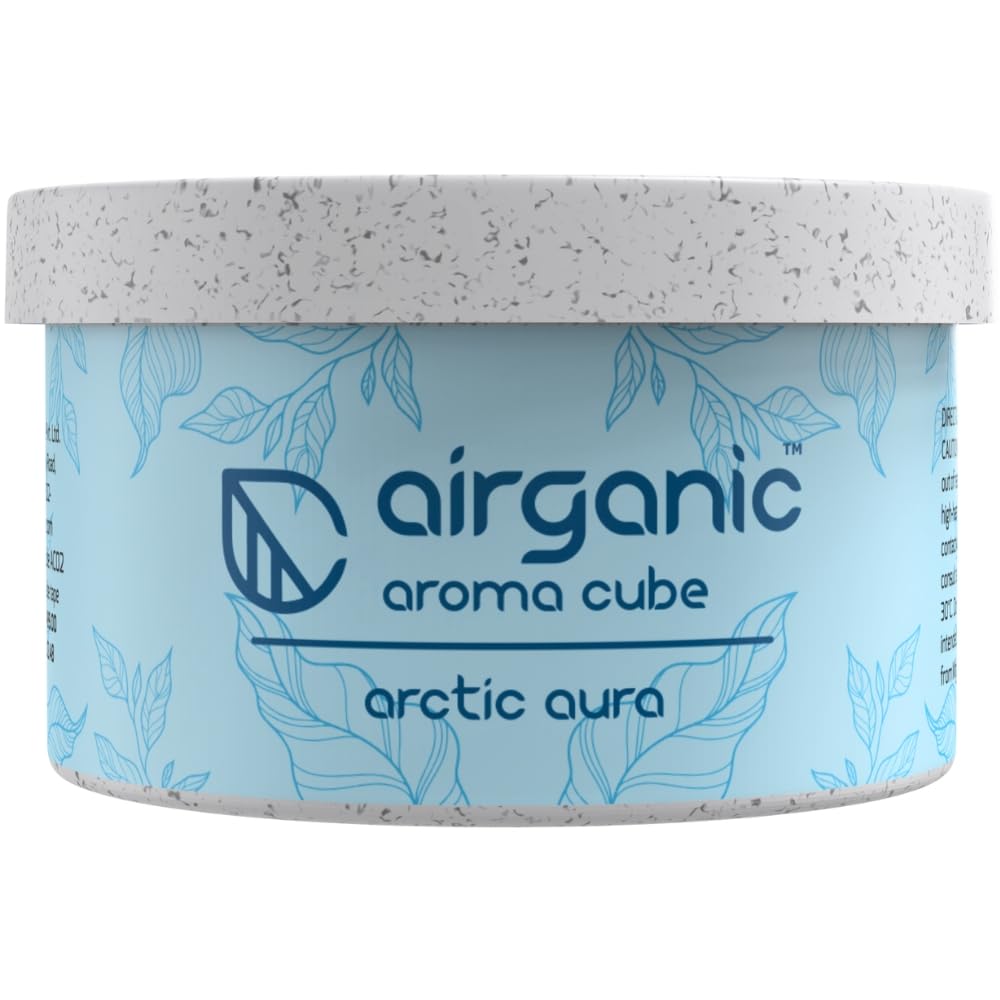 Airganic Aroma Cube - Arctic Aura fiber Air Freshener |Organic Leakproof Car Perfume- 40g -Refreshing fragrance for Home, Office and Car Interior -Car freshener