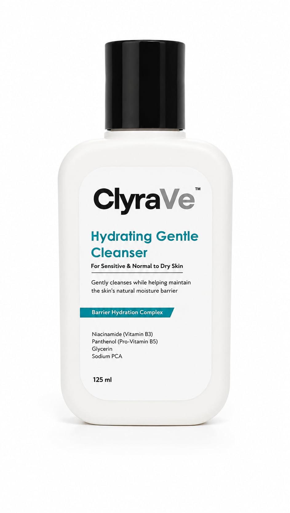 Hydrating Face Wash for Dry & Sensitive Skin, Gentle Soap-Free Cleanser with Niacinamide, Panthenol, Glycerin & Sodium PCA, Fragrance-Free & Non-Comedogenic, 12