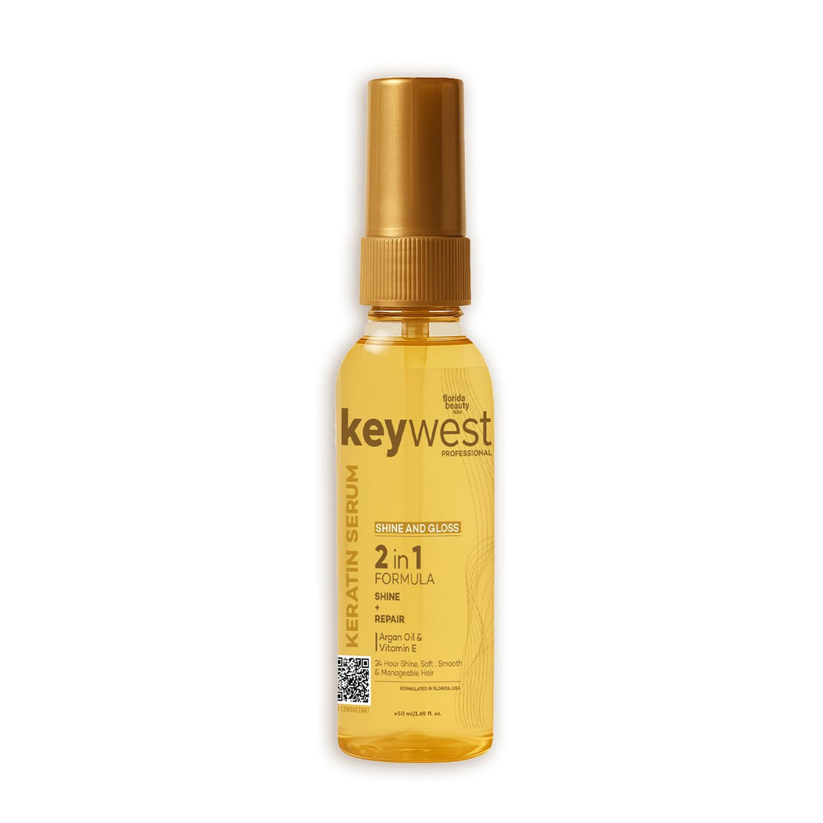 Keywest Professional Shine & Gloss Hair Serum for Women Men Dry Frizzy Hair, 50ml | 2in1 Formula Shine + Repair | Enriched with Argan Oil, Walnut Oil & Vitamin