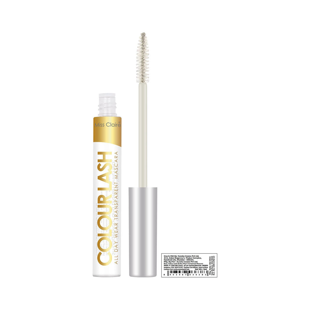 Miss Claire Colorlash All Day Wear Transparent Mascara, Clear, 9 ml