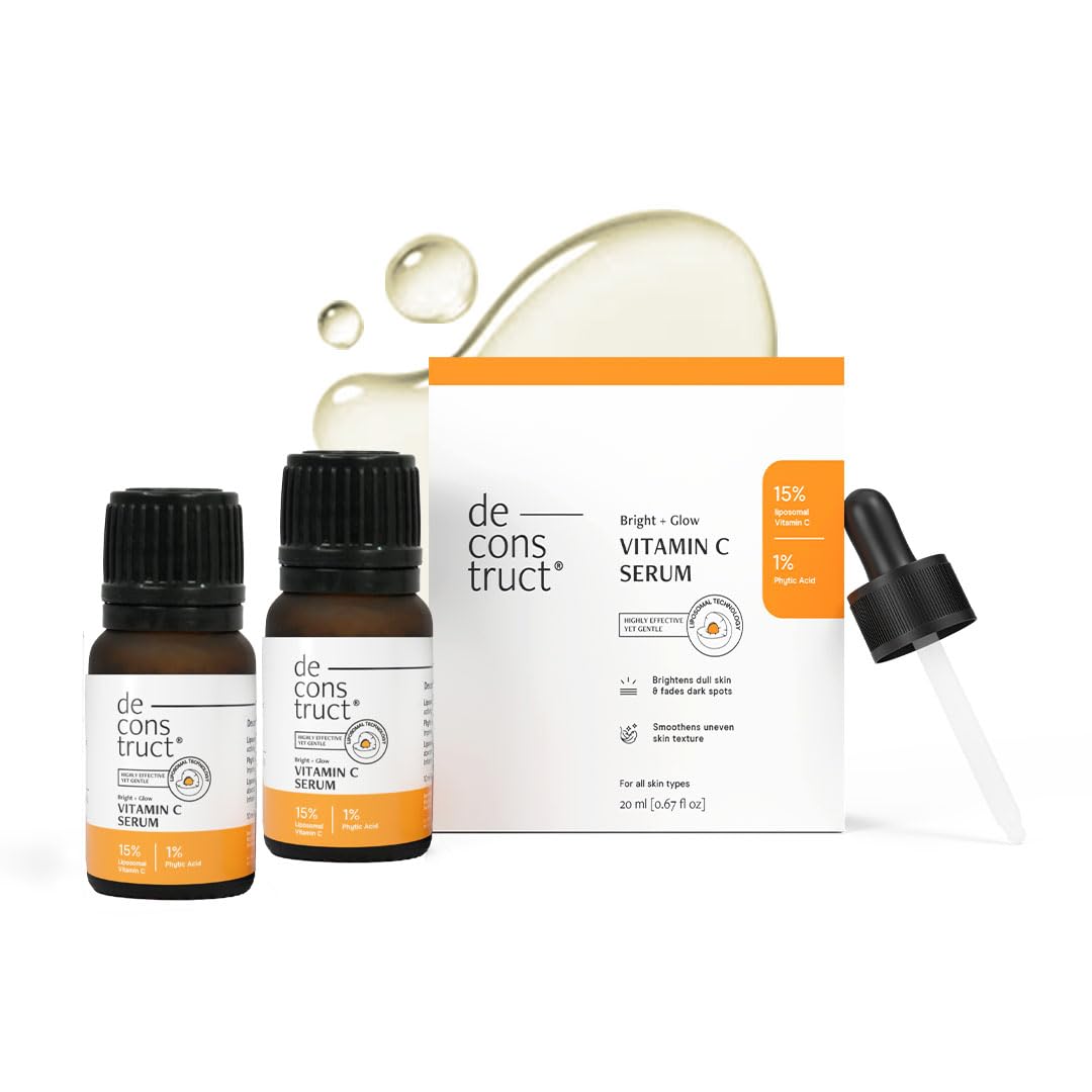 Deconstruct Bright + Glow 15% Advanced Vitamin C Serum |With Liposomal Technology| For Pigmentation, Dullness & Dark Spots| Suitable for All Skin Types | Co-cre