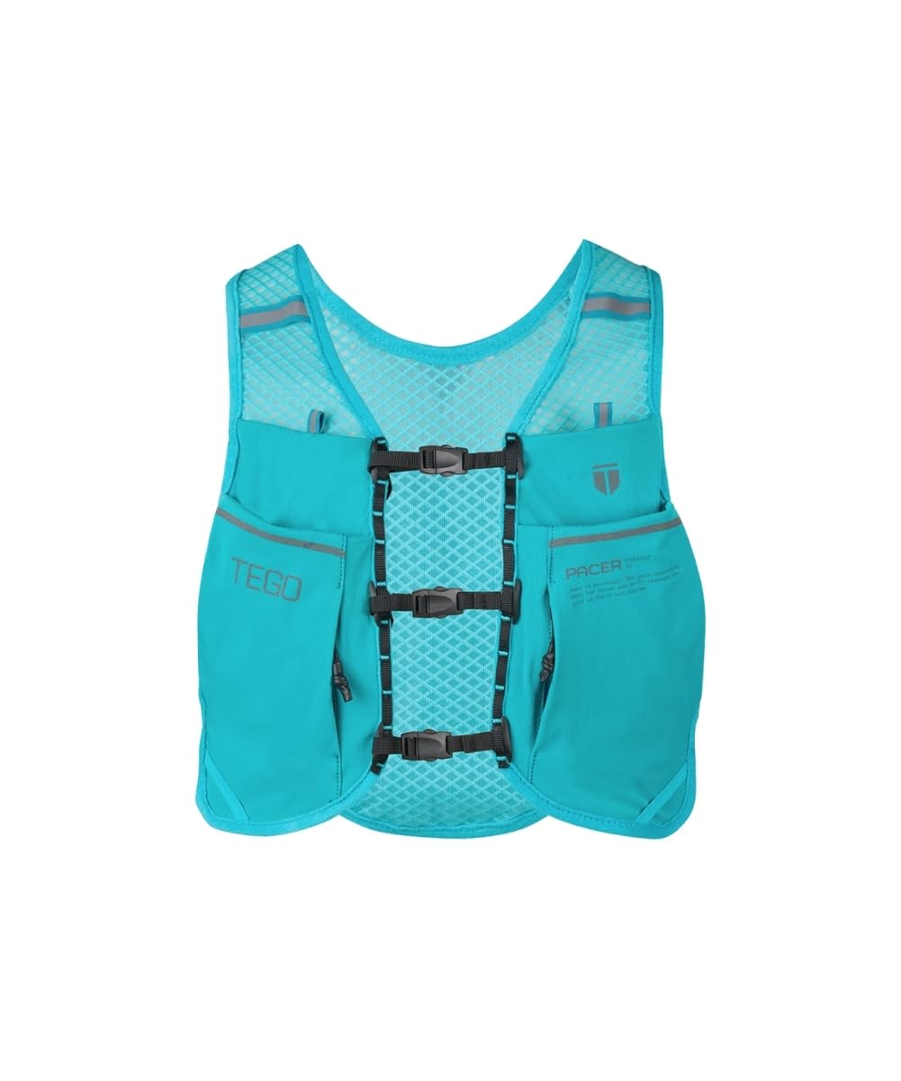 TEGO Pacer Lite Running Hydration Vest | Lightweight Minimalist Running Vest | Compatible with 200 ml / 250 ml / 500 ml Soft Flasks | Reflective | for Running &