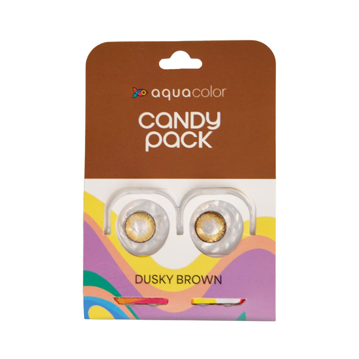 Aqualenses AQUALENS CONTACT LENSES Aquacolor Dusky Brown Candy Pack Zero Power Colored Spherical Lenses (2 Lens/Box), 1 Pair
