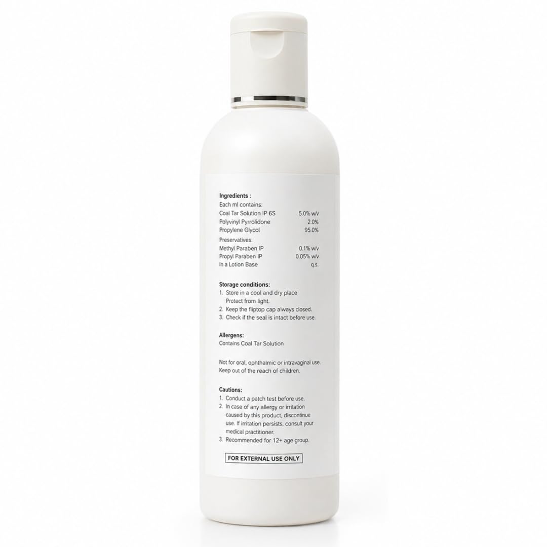 Salve Plaintar Leave-On Lotion with Coal Tar - 100ml | Scalp Care for Dandruff Flakes, Dryness & Itchy Scalp – Lightweight Non-Sticky Formula 100 ml (Pack of 1)