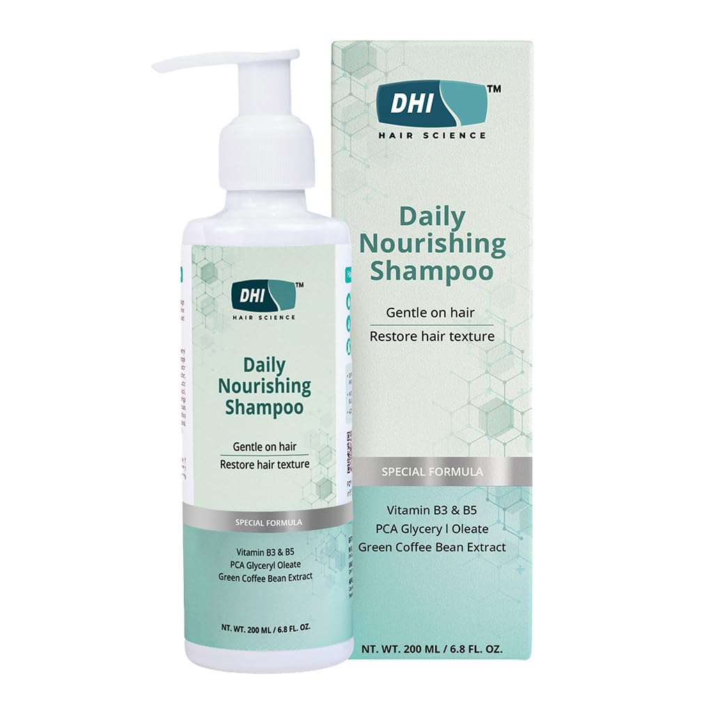 DHI Daily Nourishing Shampoo with Vitamin B3 & B5 | Improves Hair Texture, Protects | Dermatologically Tested | For All Hair Types | Paraben & Sulphate Free for