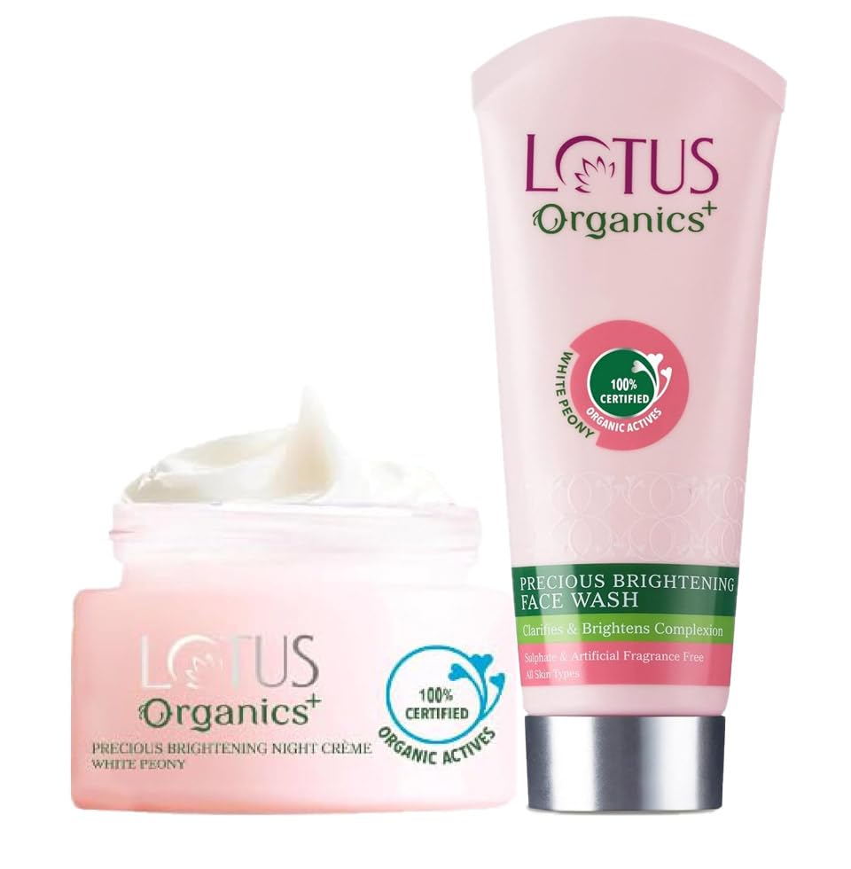 Lotus Organics+ Precious Brightening Night Cream 30 g + Lotus Organics+ Precious Brightening Face Wash 50 G