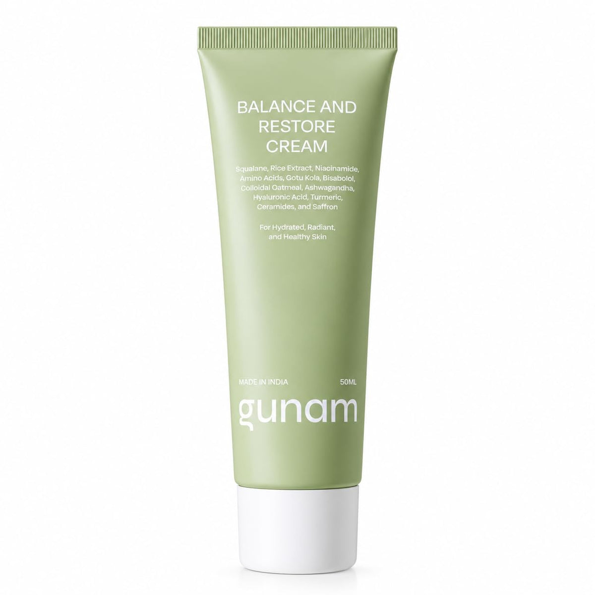 Gunam Balance and Restore Cream | Hydrating Face Moisturizer with Ceramides, Niacinamide, Rice Extract, Colloidal Oatmeal & Hyaluronic Acid | Lightweight Barrie