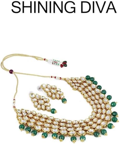 Traditional Kundan Necklace Set with Earrings - Handcrafted Indian Jewelry for Women