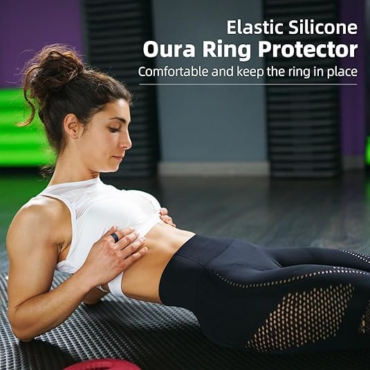 OJOS Silicone Ring Cover Compatible with Oura Ring Gen 3/ Gabit Ring, Round Ring Case Elastic Ring Protection Smart Ring Protector Sleeve Accessories (Blue, Sma