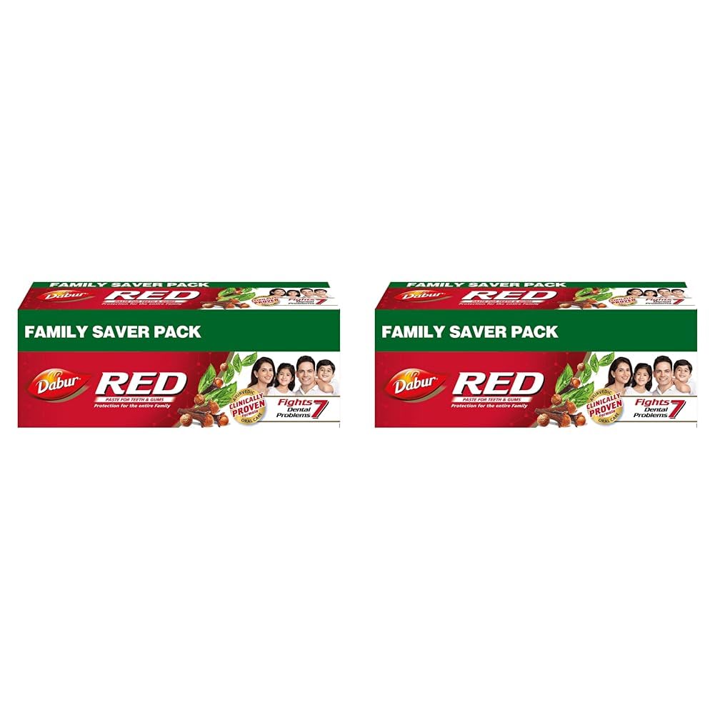 Dabur Red Toothpaste - 500g | Fluoride Free| Helps in Bad Breath Treatment, Cavity Protection, Plaque Removal |For Whole Mouth Health| Power of 13 Potent Ayurvedic Herbs (Pack of 2)