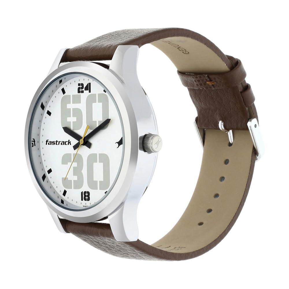 Fastrack Bold Analog White Dial Men's Watch NM38051SL06/NN38051SL06