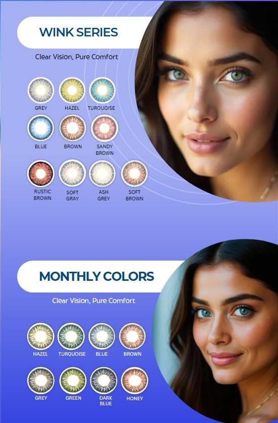 Ivalens Daily Fresh Color Contact lens Wink series 0 Power Dailies (2 Lens/Box)- Blue