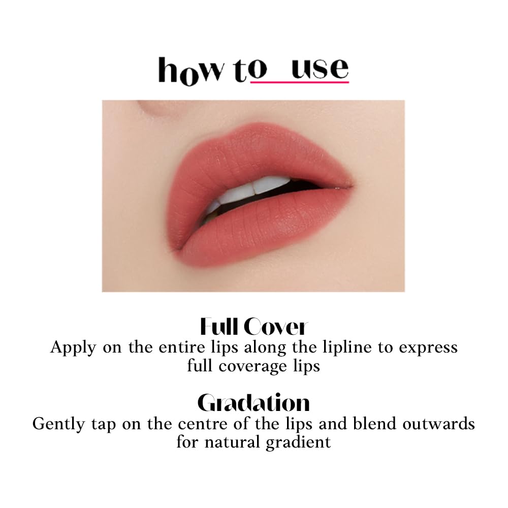 ETUDE Fixing Tint| Long Lasting Liquid Lipstick |Waterproof, Smudgeproof, Lightweight Matte Finish Lip Stain| Full Coverage|Korean Makeup| Shade 06- Soft Walnut-4g