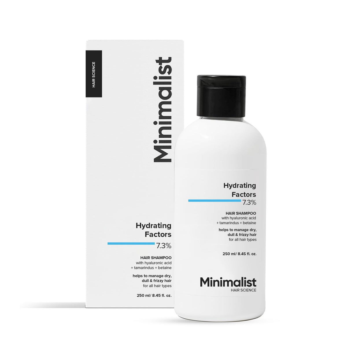 Minimalist Hydrating Shampoo for Dry & Frizzy Hair | Hyaluronic Acid + Tamarind + Betaine | Deep Moisture, Soft & Smooth Hair | Sulfate-Free Daily Use | 7.3% Hy