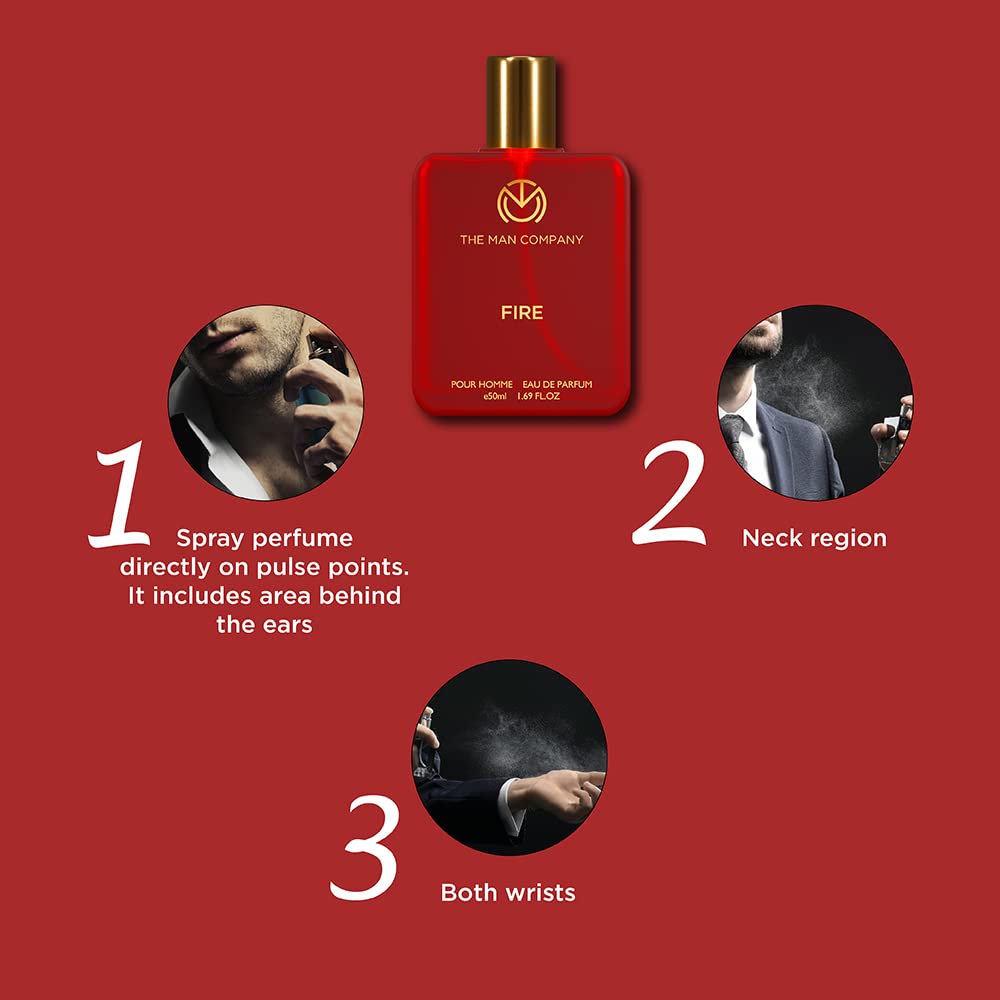 The Man Company Fire EDP - 50ml | Perfume For Man | Premium Long Lasting Fragrance | Fresh, Floral & Woody | Gift For Man