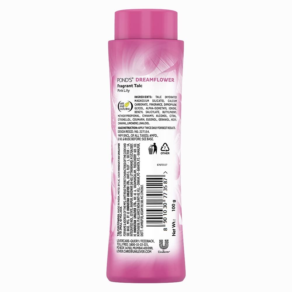 POND'S Dreamflower Combination Natural Fragrant Talc 100gm,White
