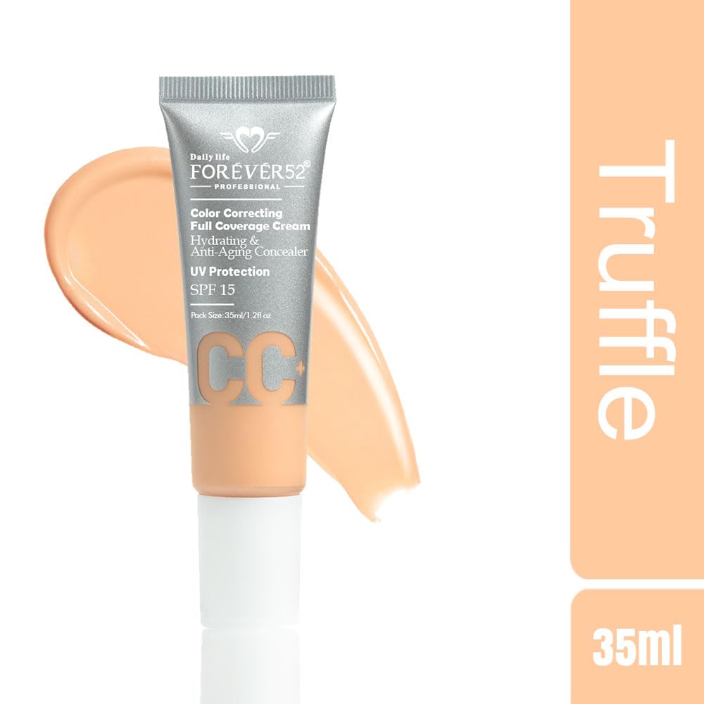 Daily Life Forever52 Color Correcting Full Coverage CC Cream for Normal Skin | Conceals Dark Spots and Blemishes (Truffle-003)