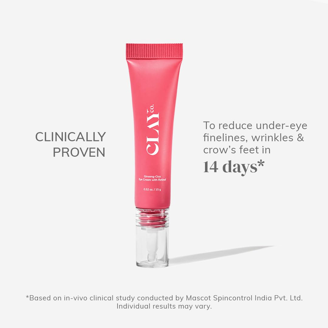 Clayco Ginseng Cica Retinal Eye Cream for Dark Circles & Puffiness 15 g Ginseng Cica Under Eye Cream with Retinal 15 g (Pack of 1)