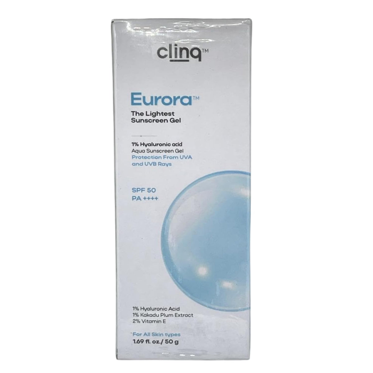 DermaShoap Eurora Lightweight Sunscreen Gel SPF 50 PA+++ | Broad Spectrum UVA & UVB Protection | Enriched with Vitamin E & Kakadu Plum Extract | Non-Greasy Sun