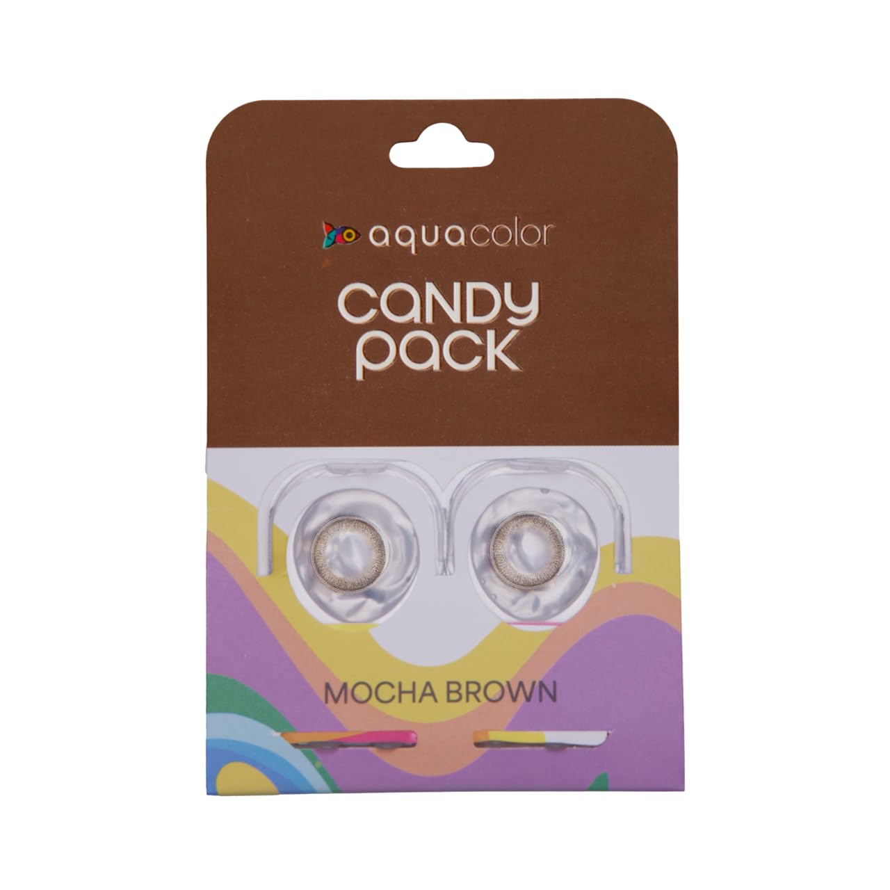 Aquacolor Mocha Brown Candy Pack Zero Power Colored Lenses (2 Lens/Box)