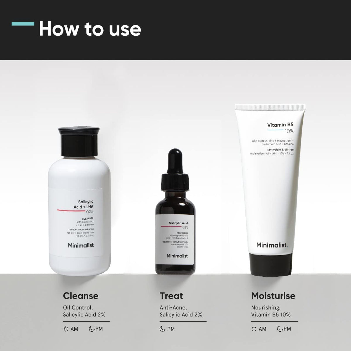 Minimalist Oily Skincare Kit | Routine Kit For Women & Men | Face Wash, Serum & Moisturizer Combo | 180g