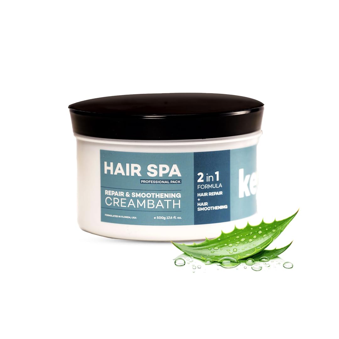 Keywest Professional Hair Spa Cream - 500gm | 2in1 Formula Hair Repair + Hair Smoothening Creambath | Enriched with Aloe Vera Goodness