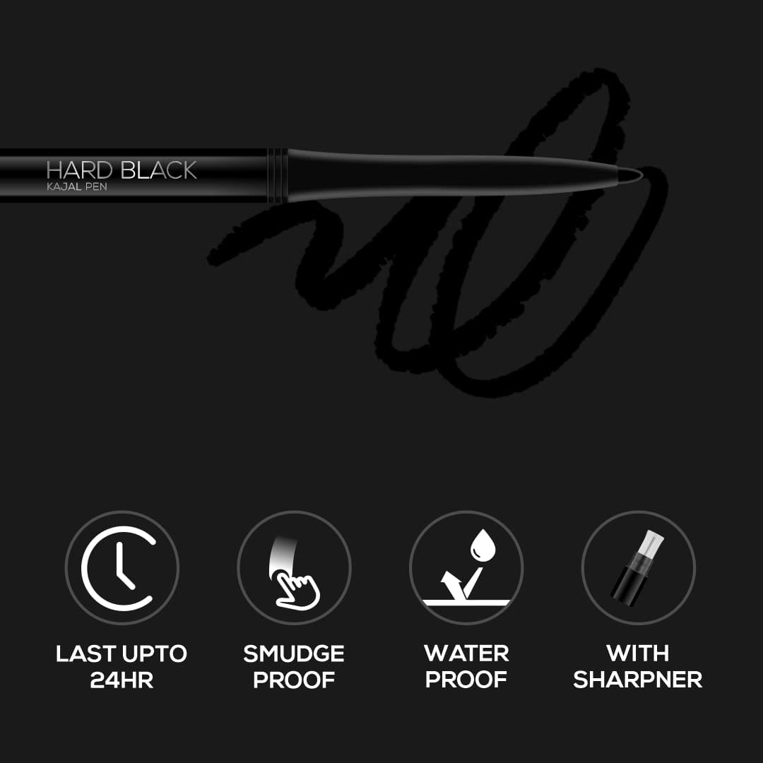 RENEE - Hard Black Kajal Pen with Sharpener