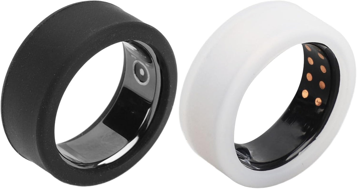 OJOS Silicone Ring Cover Compatible with Oura Ring Gen 3/ Gabit Ring, Round Ring Case Elastic Ring Protection Smart Ring Protector Sleeve Accessories (White, Sm