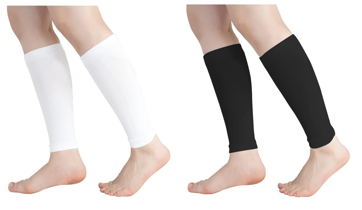 Compression Combo Calf Sleeve for Men Women Calf Sleeves White-Black