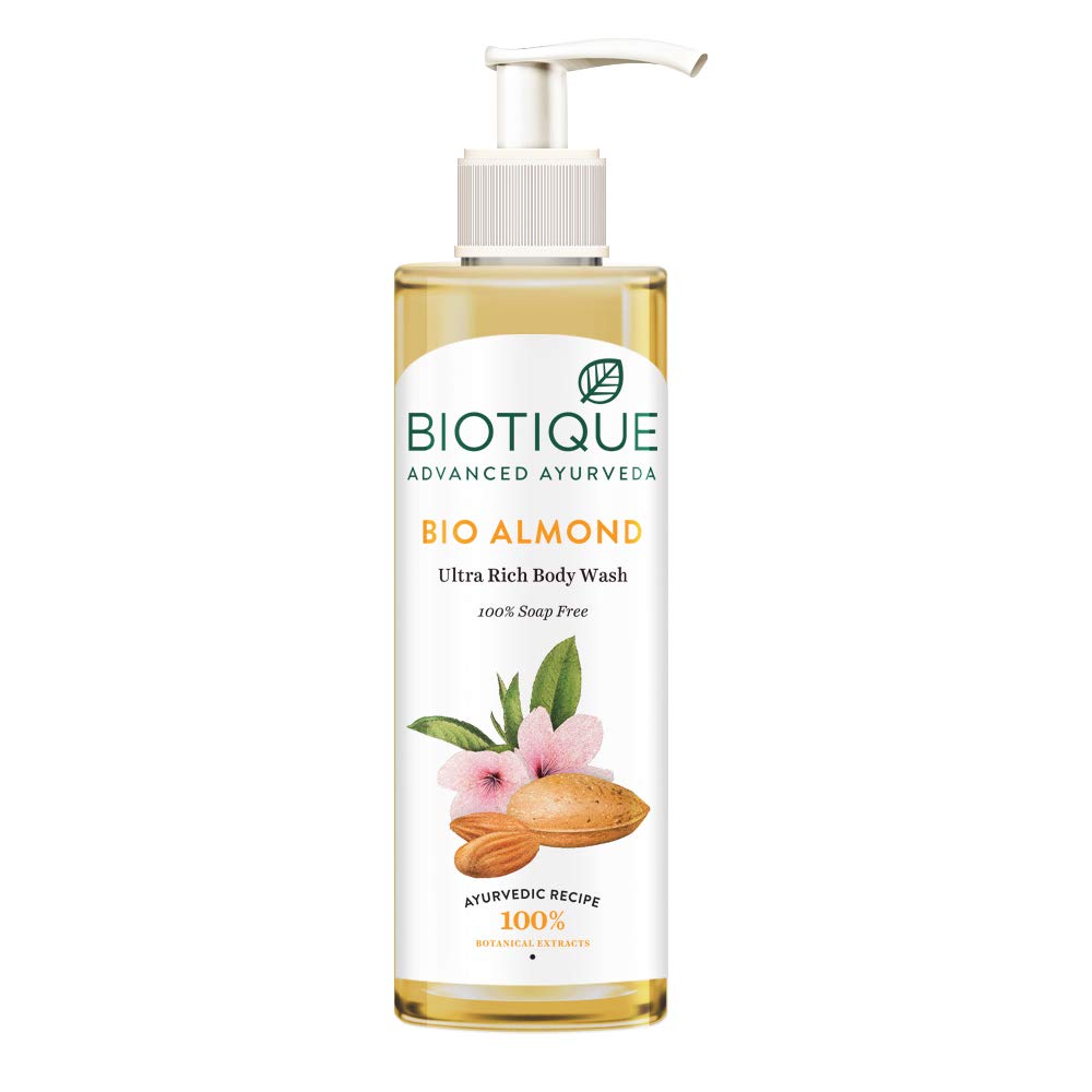 Biotique Almond Oil Ultra Rich Body Wash| Maintains Skin’s Natural pH |100% Botanical Extracts| Soap-Free Body Wash Suitable for All Skin Types | 200mL 200 ml (