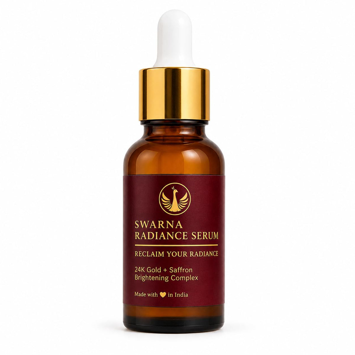 Swarna Radiance Serum | Siddha Inspired 24K Gold & Saffron Face Serum | Night Serum for Brightening, Fine Lines & Tired Looking Skin | With Lotus and Butterfly