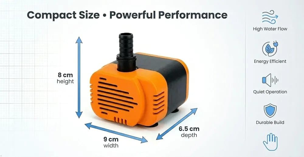 18 Watt Submersible Water Pump - 180V-230V, 1.85 M Cooler Pump for Desert Air Cooler, Aquarium, Fountains, Ponds