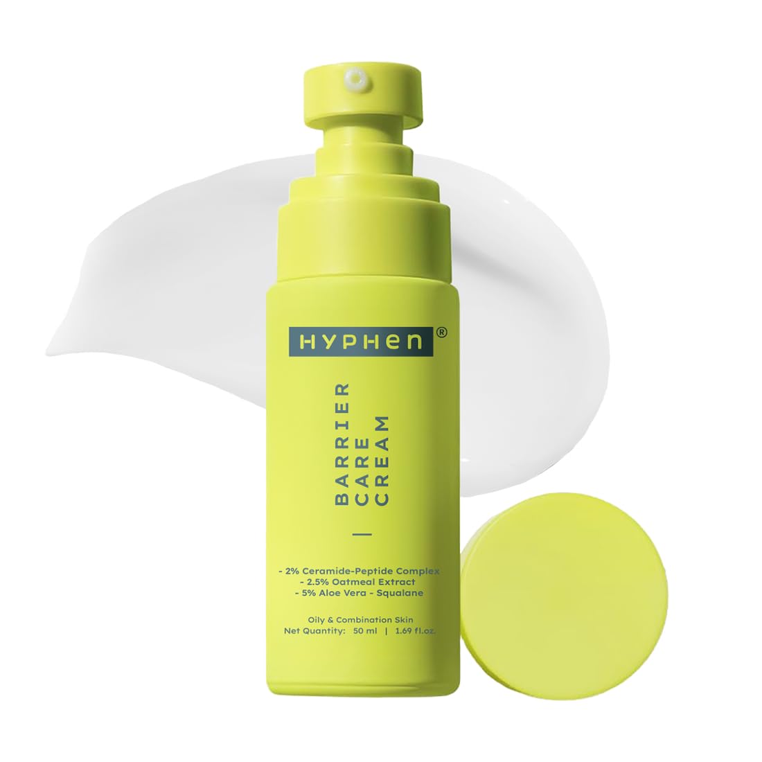 Hyphen 2% Ceramide-Peptide Complex Barrier Repair Face Moisturizer- Oily Skin | Lightweight Gel Cream, Oil-Free Hydration- Dull, Dehydrated Skin | Non-Comedogen