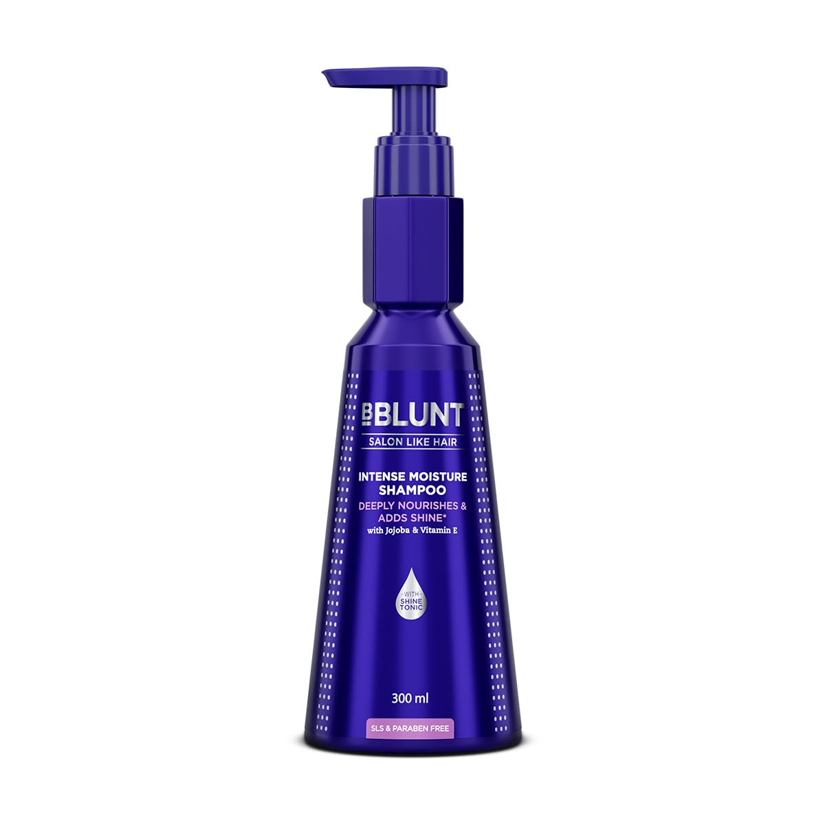 Bblunt Intense Moisture Shampoo with Jojoba and Vitamin E for Dry & Frizzy Hair | Moisturizes & Hydrates | Adds Shine | For Men & Women | 300 ml