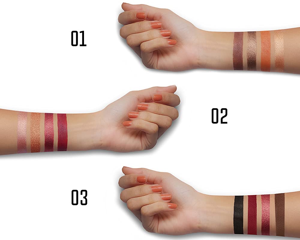 Charmacy Milano Gradient Eyeshadow Palette - 7.2 g, Soft Texture, Mini Palette, Metallic, Travel Friendly, Highly Pigmented, Long Wear, Vegan, Cruelty Free, Toxin Free