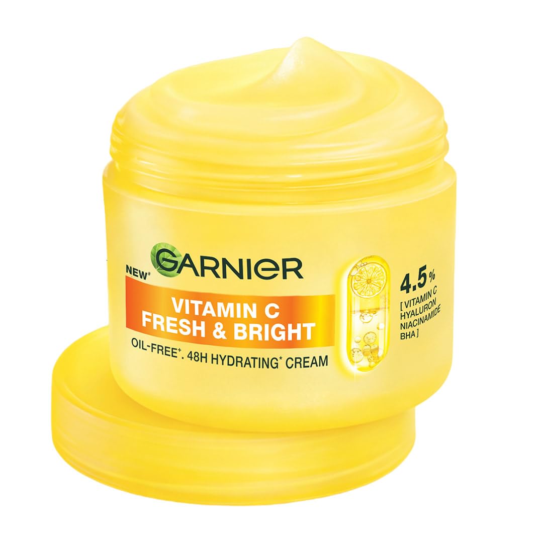 Garnier Fresh & Bright Vitamin C Gel Face Moisturizer Cream, 45ml 45 ml (Pack of 1)
