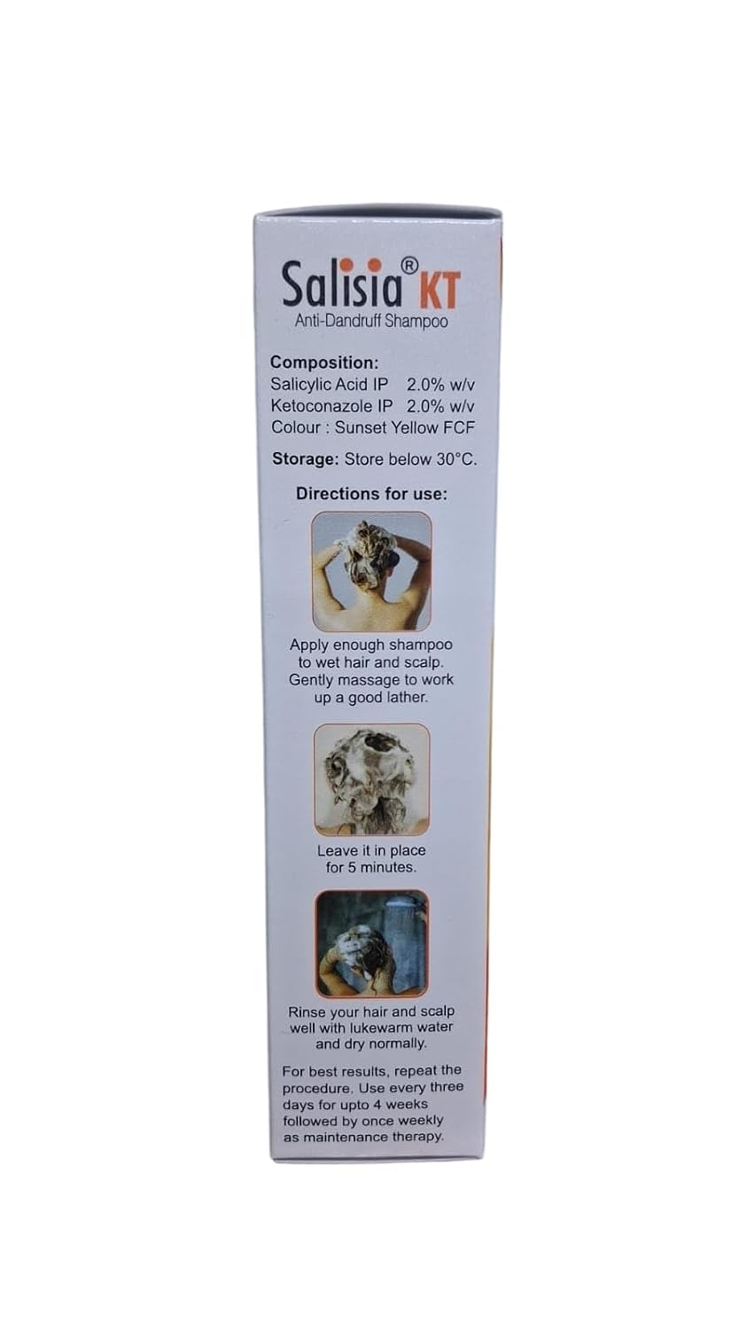 Salisia Kt - Bottle of 75 ml Shampoo with 2% Ketoconazole and Salicylic Acid
