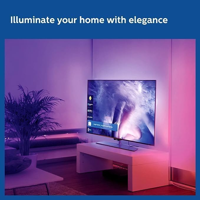 PHILIPS 5 Meter Wi-Fi Smart LED Strip Light with Music Sync, Voice Control & Dimmable Feature | Color Changing RGB Strip Light for Ceiling coves, tv | Pack of 1