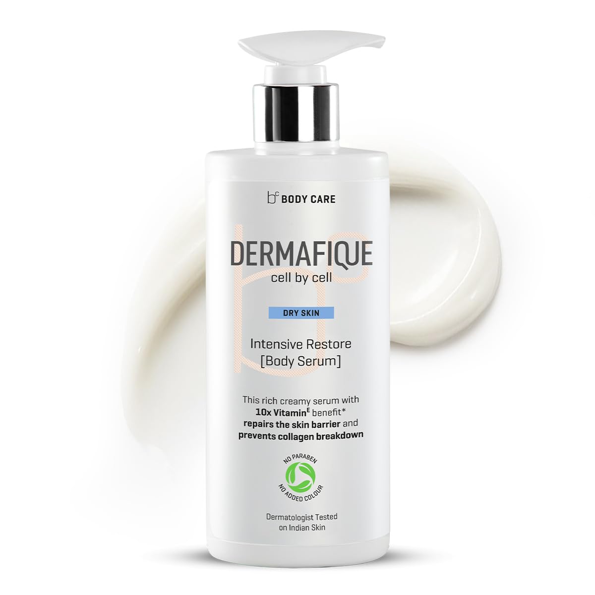 Dermafique Intensive Restore Body Lotion for Dry Skin 300ml | Non- sticky & Hydrating | 18% Emollients, Barrier repair, 10X Vit E | Body Moisturizer | Sensitive