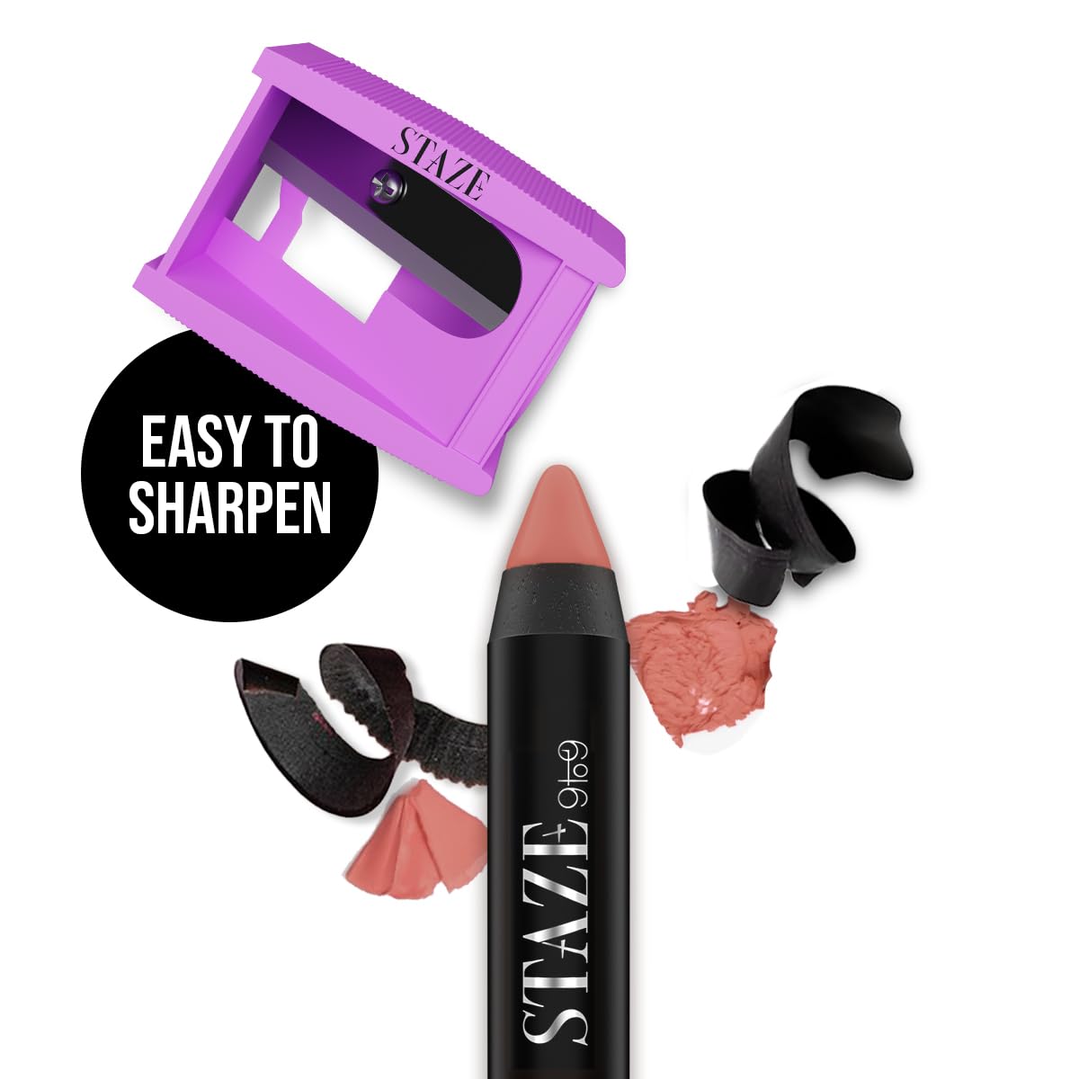 Staze Pout On Lip Crayon Lipstick High Pigment Matte Finish Long-Lasting & Waterproof With Vitamin E & Jojoba Oil Smudgeproof Sharpenable Lip Crayon 12 Fine Wine 3.5g